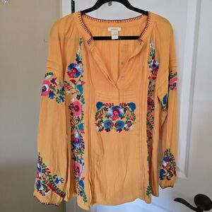 NWT Sundance Catalog Fabled Tale Floral Embroidered Tunic Sz Large